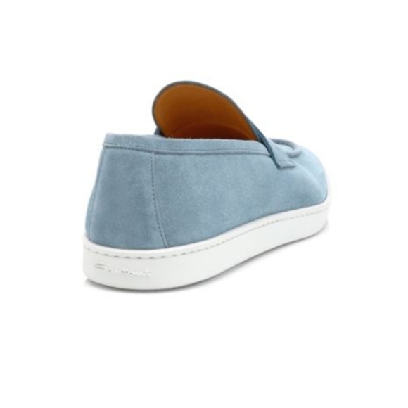 MEN'S Santoni Atlantis Pace BLUE Suede Penny Loafers SHOES SAKA MADE ITALY $730 - Picture 3 of 8